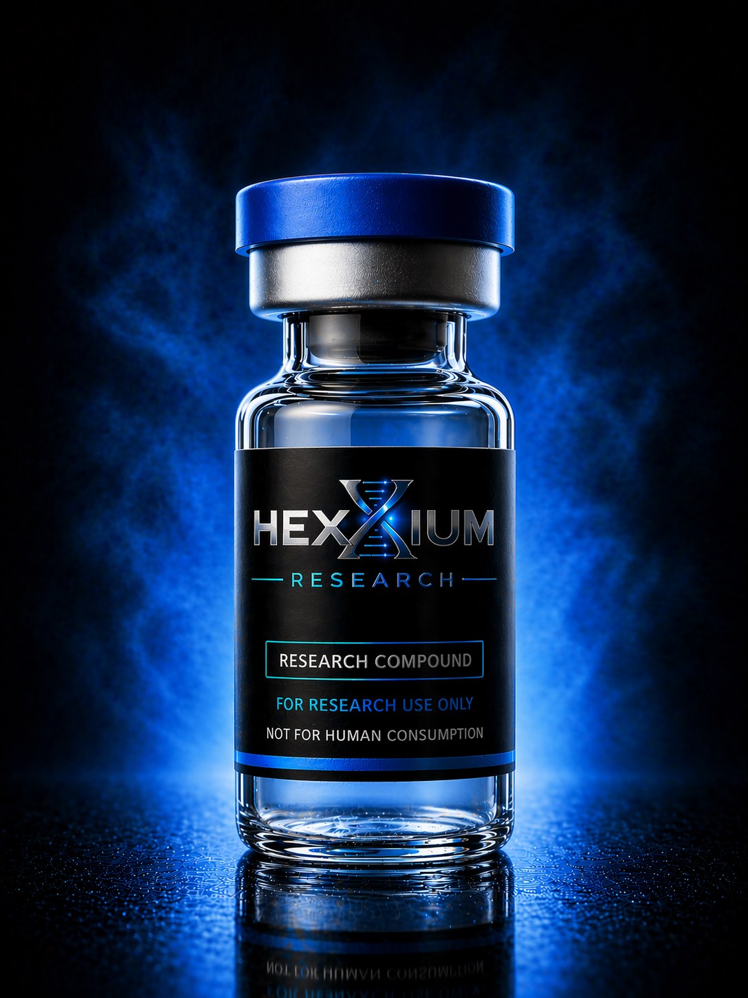 Hexxium Research vial — research compound, for research use only, not for human consumption.